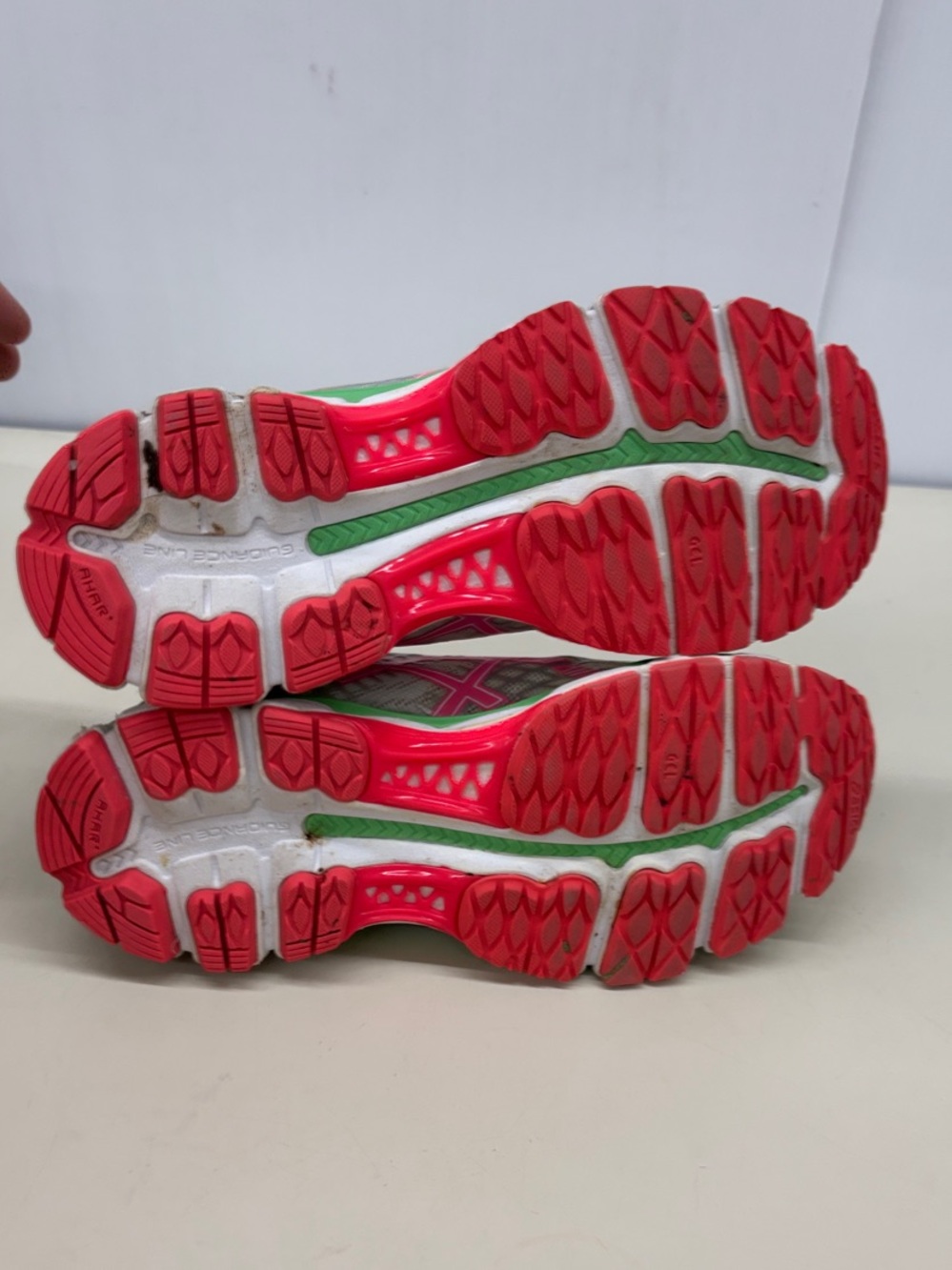 ASICS Women's White Pink Green Running Sneakers - Picture 7 of 9